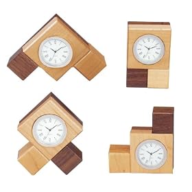 Bestar Re-setable Mini Clock, Oak and Walnut by Bestar