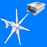 SUNGOLDPOWER 600W Wind Turbine Generator AC 12V 6 Blades Carbon Fiber With Hybrid Solar Wind Regulator Charge Controller, New Arrival,New