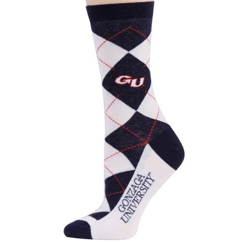 Gonzaga Bulldogs Ladies White Navy Blue Argyle Socks