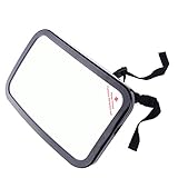 ベビーミラー 後ろ向きチャイルドシート用 後部座席 安全対策構造 赤ちゃんミラー 角度・方向調節可能、振動防止・ガラス飛散防止構造(サイズ:29*19cm)