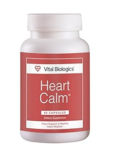 [Stop Heart Palpitations] Heart Calm- Patent Pending Heart Palpitation Relief Formula. All Natural Dietary Supplement Designed to Help Support and Maintain a Healthy Heart Rhythm and Rapidly Reduce or Stop Heart Palpitations in Healthy Hearts. Our Unique Formula Includes a High Absorption Magnesium Chelate Complex (300 mg elemental from Magnesium Taurate, Glycinate and Malate), Potassium, Taurine and CoQ10. 90 Capsules- 30 Day Supply. Guaranteed to Improve the Way You Feel or Your Money Back.
