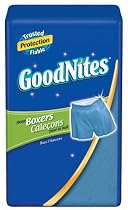 Goodnites Boxers For Boys, Large/Extra-Large, 11-Count Packages (Pack of 4)
