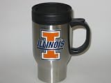 ILLINOIS FIGHTING ILLINI 16 oz. Logo Stainless Steel TRAVEL MUG