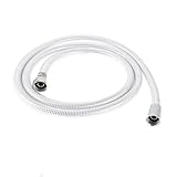 uxcell　給水ホース　湯沸かし器用ホース　シャワーホース　給湯器用　シルバートーン　ステンレススチール　150 x 1.3cm