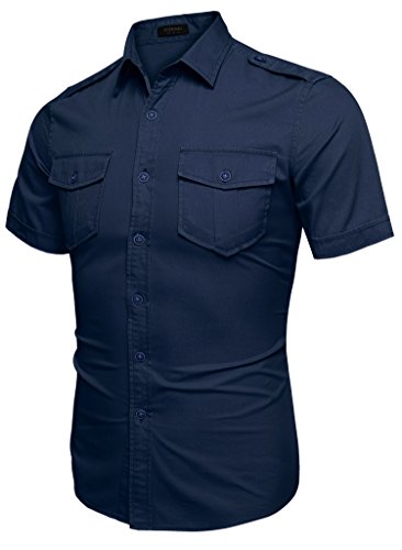 Coofandy Men's Casual Slim Fit Short Sleeve Shirts