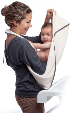 aacua Infant to Toddler 4 in 1 Multi-Use Organic Bath Towel (Organic Grey Trim) by Maamam
