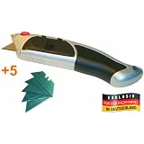 MASTERP Profi Messer (5 Ersatzklingen, Teppichmesser, robust, schneidet viele Materialien, 1Stk.)von "Profi-net"