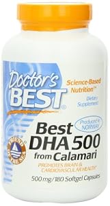 Doctor's Best Best DHA 500 from Calamari, 500 mg, 180 Softgel Capsules