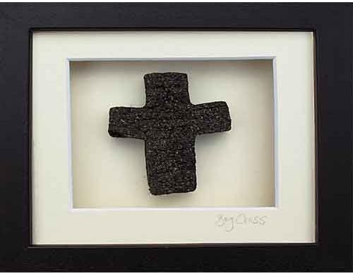 Framed Irish Bog Cross 7 x 7 inches