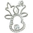 Silver Tone Rhinestone Reindeer Animal Brooches Pin