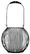 Metal lantern with inserted glass cylinder 9 7/8"H x 9 1/2"D