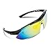 RIVBOS 806 POLARIZED Sports Sunglasses with 5 Set Interchangeable Lenses for Cycling