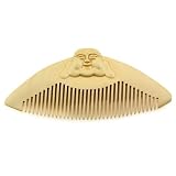 Crystalmood Relief Carved Seamless Boxwood Hair Comb Maitreya Buddha