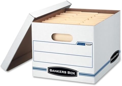 Wholesale CASE of 5 - Fellowes Bankers Box Light Duty Stor/File Boxes-Stor/File Boxes, W/Lid, Ltr/Lgl, 12"x15"x10", 12/CT, White