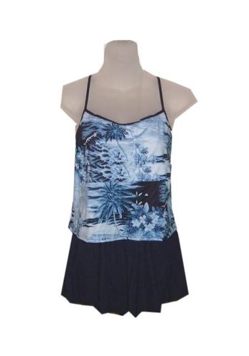It Figures! Hip Hider Collection Hawaiian Skortini (tank and shorts) Swimsuit RETAIL VALUE $110