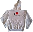 I LOVE OLYMPIA - City-series - Light Grey Hooded Sweatshirt / Hoodie - size Large