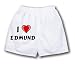 White Boxer Short with I Love Edmund