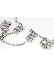 ROBERTO COIN Diamond White Gold Letter "E" Necklace