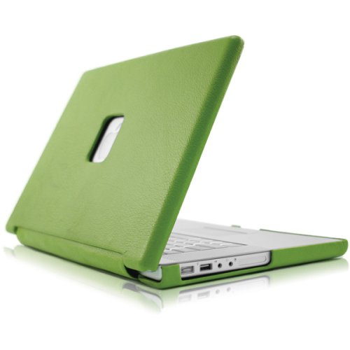 Case-Mate 15 Signature Suit MacBook Laptop Carrying Case in Italian Leather over Hard Shell, Capri Green (45285)