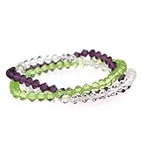 Genuine Swarovski Crystal Purple, Green, Crystal Bracelet Set
