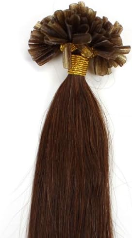 stock 20inch Remy Human Pre Bonded Nail U Tip Keratin Glue Hair Extension 200s 100g color 6 chestnut brown