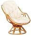 Hansen Korb 1281H Rattan-Drehsessel mit Polster, B 60 T 90 H 95 SH 50 cm, natur honig