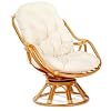 Hansen Korb 1281H Rattan-Drehsessel mit Polster, B 60 T 90 H 95 SH 50 cm, natur honig