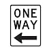Tapco R6-2L High Intensity Prismatic Rectangular Lane Control Sign, Legend "ONE WAY (left arrow)", 24" Width x 30" Height, Aluminum, Black on White