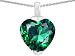 Original Star K(tm) 10mm Heart Shaped Simulated Emerald Pendant in .925 Sterling Silver