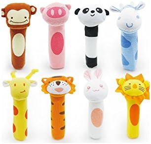 Cartoon Baby Toys Animal Model Long Hand Bell Plush Animal Puppet Dolls Reassure Baby Wrist Rattle Bb Stick