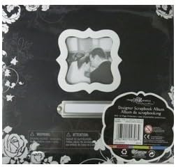 Rouge De Garance Inspiration Designer Scrapbook Album, (Black with white flower designs)
