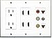 RiteAV Power 4 HDMI 3-RCA Composite Cat6 Ethernet Coax TV Wall Plate - White
