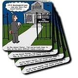 Rich Diesslins Funny Religious Light Cartoons - Difficult Pastoral Home Visists - Coasters