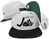 New York Jets White/Green Script Two Tone Plastic Snap Back Hat/Cap