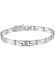 Sterling Silver Greek Key Link Bracelet, 7.5"