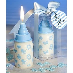 Blue Baby Bottle Candles