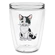 Kitty (Black & White) 16 oz Insulated Beverage Tumbler, Clear