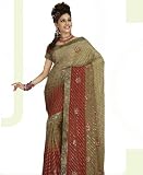 Olive Green Jacquard Indian Belly Dance Dress Wrap Sari Fashionable Saree with Unstitched Blouse