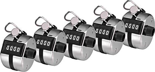 5 Items Aain® TM001 Hand Held Tally Palm Clicker Counter 4 Digit Display for Lap/sport/coach/school/event