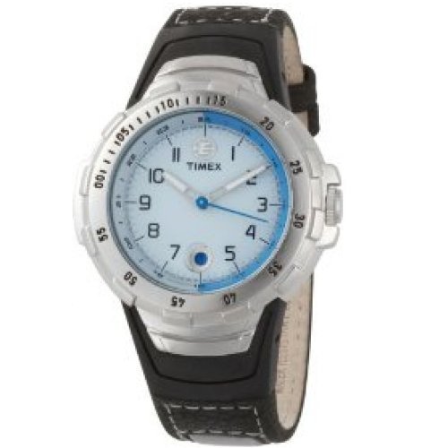 Timex 42641 Men's Round Analog Silver-Tone Expedition Sport Watch with Black Genuine Leather Strap