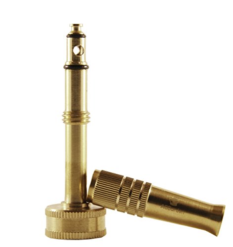 Brass Cannon400 Garden Hose Nozzle By With Adjustable by ACGarden. Variable From Pressure Jet To Gentle Mist. Solid Construction With Knurled Grip. Add To Your Gardening Tool / Car Wash Line Up Today!