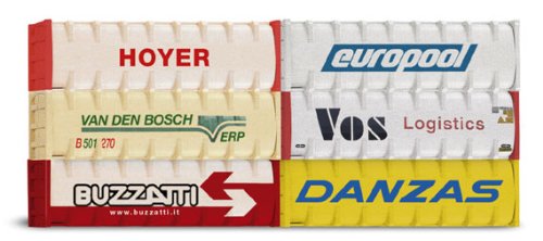 Hornby Arnold HN 8201 - Set aus 6 unt. Bulk-Container mit verschiedene Beschriftungen, Epoche V/VI