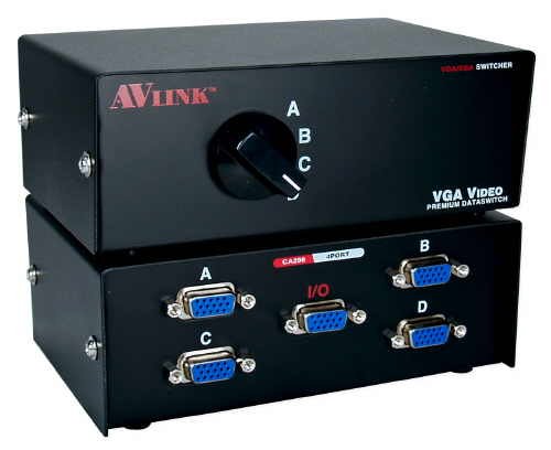 QVS 4-Port HD15 VGA Premium Manual Switch (CA298-4S)