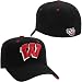Top of the World Wisconsin Badgers Black 1-Fit Stretch Cap