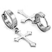 Men's Stainless Steel Stud Earrings Silver Round Cross Pendant Vintage (with Gift Bag)
