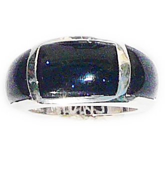  Bague en Argent et Onyx noir (54)