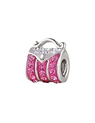 SilveRado(tm) BM008-2-1 Bling Handbag Bling Pink Bead / Charm