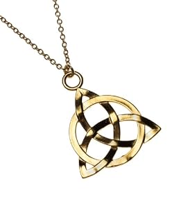 Triquetra Gold Dipped Pendant Necklace on Rolo Chain
