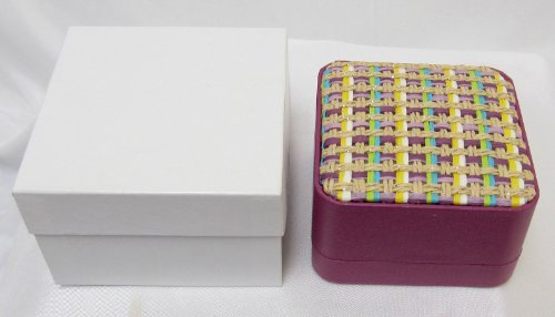 3 PACK Bamboo Top, Suede Inside Watch / Bangle Jewelry Box Purple