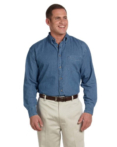 Harriton Men's Long Sleeve Denim Shirt